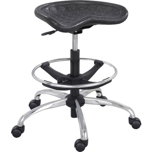 Safco SAF6660BL Height Adjustable Stool - 250 Lb Load Capacity - 27" X 26" X 34" - Metal - Black