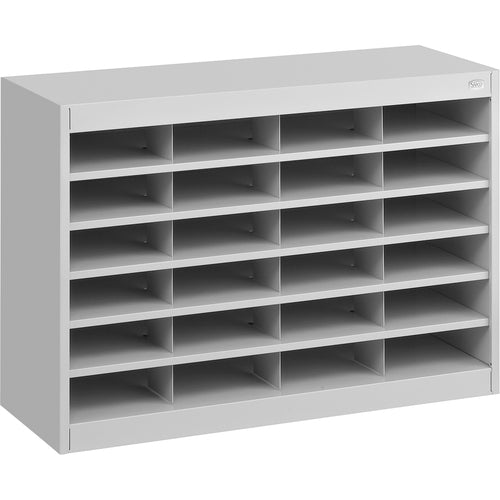 Safco SAF9211GRR E-Z Stor Literature Organizer - 750 X Sheet - 24 Compartment(S) - Compartment Size 3" X 9" X 12.25" - 25.8" Height X 37.5" Width X 12.8" Depth - Recycled - Gray - Steel, Fiberboard - 1Each