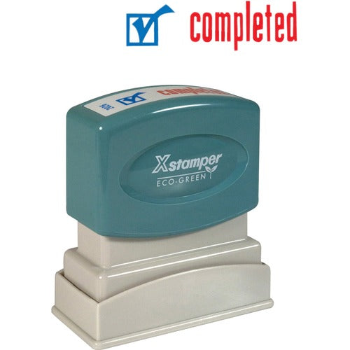Xstamper XST2026 Red/Blue COMPLETED Title Stamp