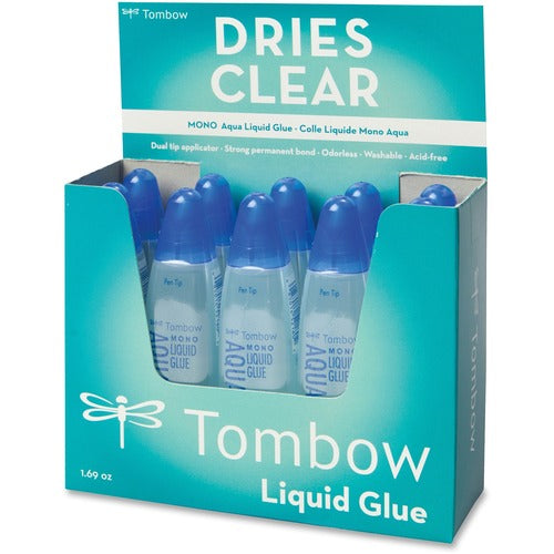 Tombow TOM52180 Twin Lip Liquid Glue - 1.690 Oz - 1 Each - Aqua