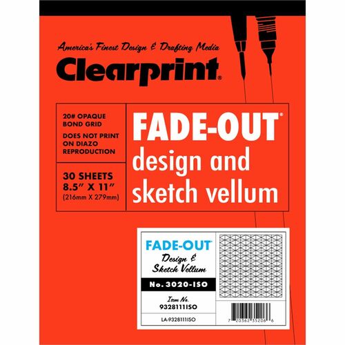 Clearprint CLE932811ISO Clearprint Isometric Grid Paper Pad - Letter