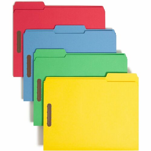 Smead SMD11975 Colored 1/3 Tab Cut Letter Recycled Fastener Folder
