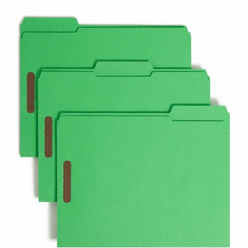 Smead SMD12140 Colored 1/3 Tab Cut Letter Recycled Fastener Folder