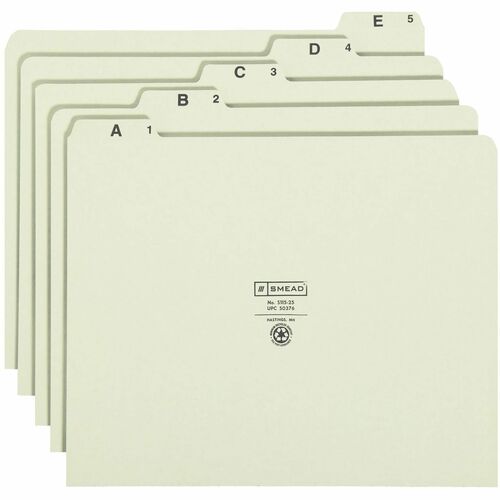 Smead SMD50376 A-Z 1/5 Tab Cut Recycled Letter Pressboard Guides