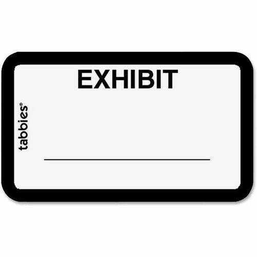 Tabbies TAB58092 Color-Coded Exhibit Labels - 1.62" Width X 1" Length - White - 252 / Pack