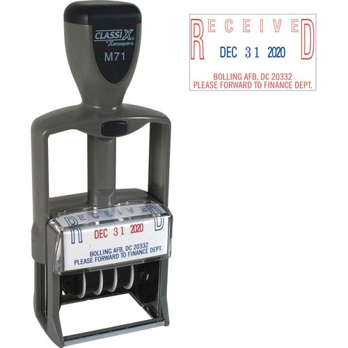 Xstamper XSTM71 ClassiX Self-inking Plastic Date Stamp