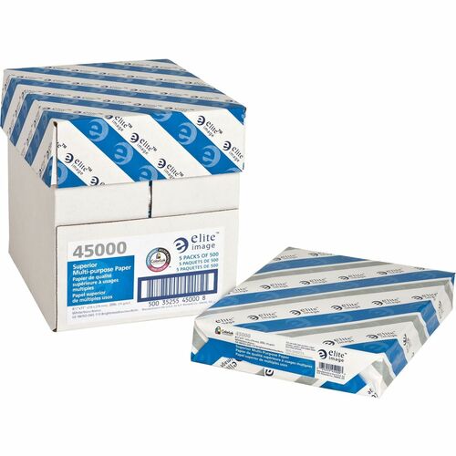 Elite Image ELI45000 Multipurpose Paper - Letter - 8.50" X 11" - 20 Lb Basis Weight - 98 Brightness - 2500 / Carton - White