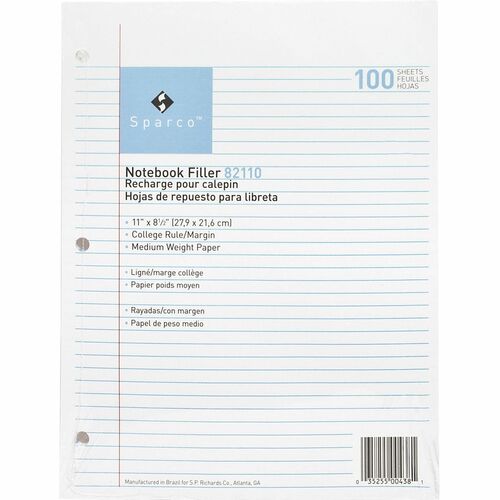 Sparco SPR82110 Notebook Filler Paper - Letter