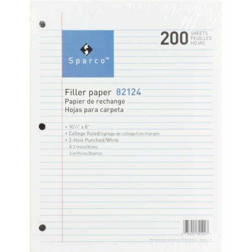 Sparco SPR82124 3-hole Punched Filler Paper