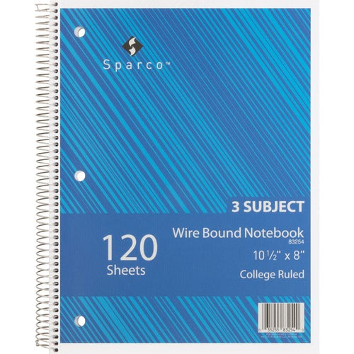 Sparco SPR83254 Wirebound College Ruled Notebooks