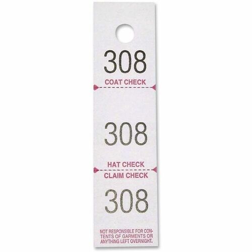 Sparco SPR99300 3-Part Coat Check Tickets