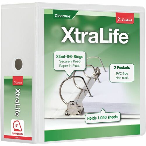 Cardinal® CRD26350 Xtralife ClearVue Locking Slant-D Binder