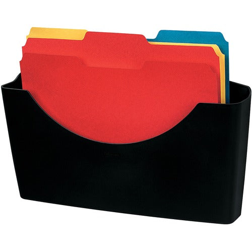 Fellowes FEL75275 Partition Additions File Pocket - 375 X Sheet - 1.50" - 7.8" Height X 14" Width X 2.5" Depth - Partition-Mountable, Wall Mountable - Recycled - Dark Graphite - Plastic, Stainless Steel - 1Each