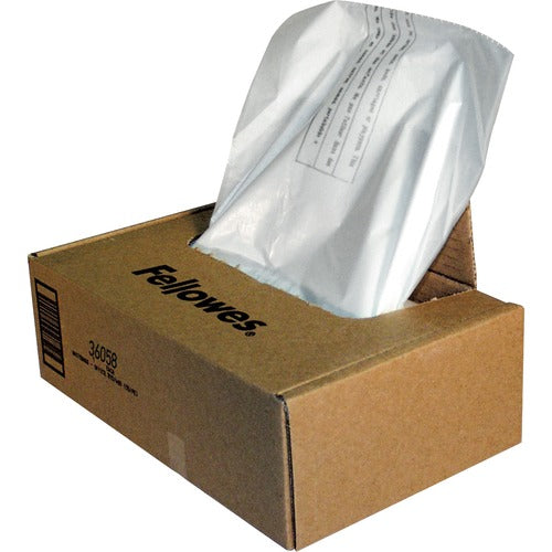 Fellowes FEL3605801 Powershred Waste Bags For 425 And 485 Series Shredders - 38 Gal - Plastic - Clear