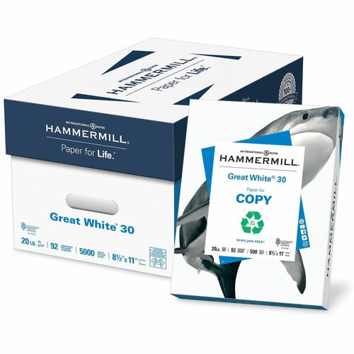 Hammermill HAM86700 Great White Recycled Copy Paper - White