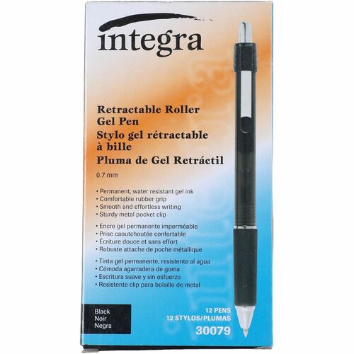 Integra ITA30079 Retractable Roller Gel Pen with Metal Clip