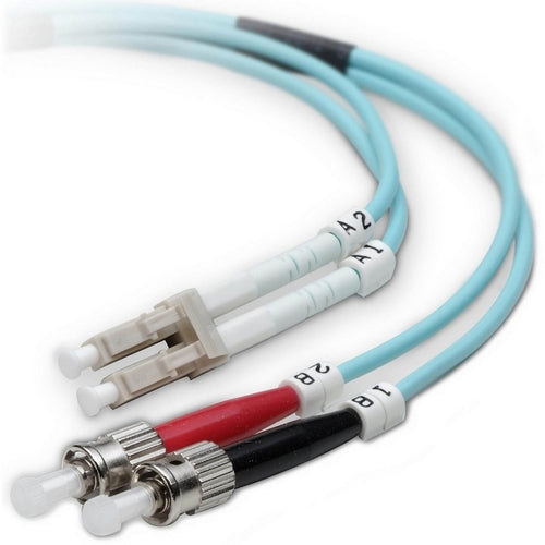 Belkin BLKF2F402L002MG Fiber Optic Cable; 10GB Aqua Multimode LC/ST Duplex, 50/125 OM3