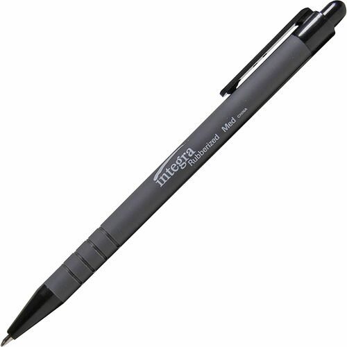 Integra ITA30031 Rubber Barrel Retractable Ballpoint Pens