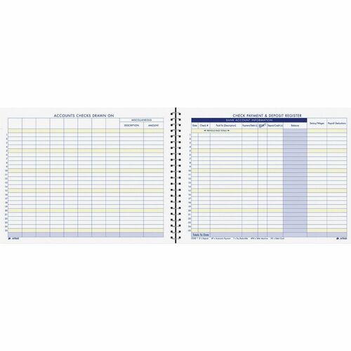 Adams ABFAFR60 Check Payment &amp; Deposit Register