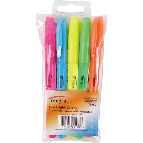 Integra ITA36180 Pen Style Fluorescent Highlighters
