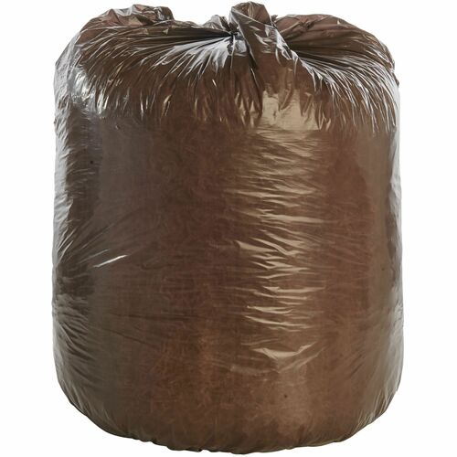 Stout STOG3036B80 Controlled Life-Cycle Plastics Trash Bags - 30 Gal - 30" Width X 36" Length X 0.80 Mil (20 Micron) Thickness - Brown - 60/Carton - Office Waste