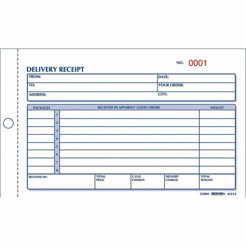Rediform RED6L614 Carbonless Delivery Receipt Books