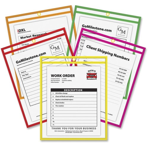 C-Line CLI43920 Neon Colored Stitched Shop Ticket Holders