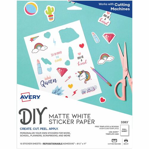 Avery® AVE03383 Avery® Sticker Project Paper for Inkjet Printers for Inkjet Printers