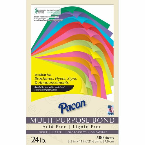 Pacon PAC102051 Kaleidoscope Multi-Purpose Paper - Letter - 8.50" X 11" - 24 Lb Basis Weight - Recycled - 25% Recycled Content - 500 / Ream - Pumpkin
