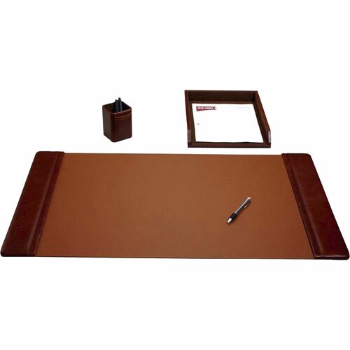 Dacasso DACD3037 Mocha Leather 3-Piece Desk Pad Kit