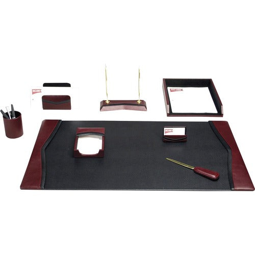 Dacasso DACD7012 Two-Toned Leather 8-Piece Desk Pad Kit