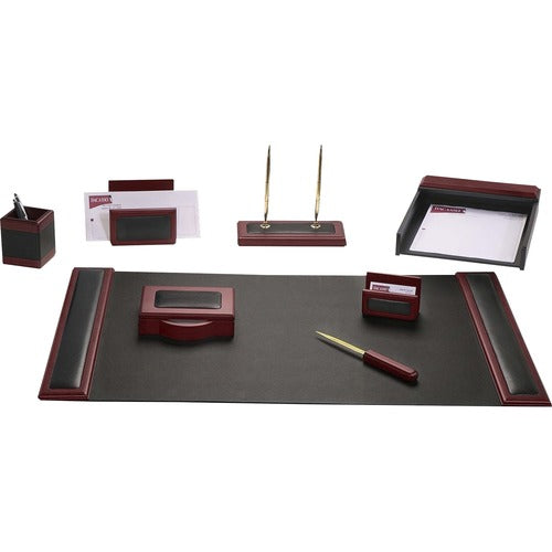 Dacasso DACD8012 Rosewood & Leather Desk Set