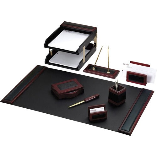 Dacasso DACD8020 Rosewood & Leather Desk Set