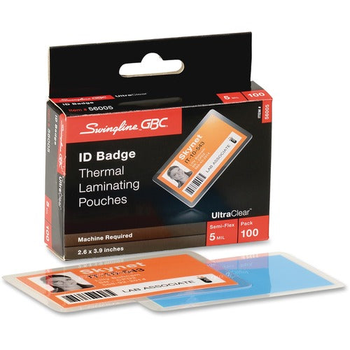 GBC GBC56005 Ultra Clear ID Badge Thermal Laminating Pouches