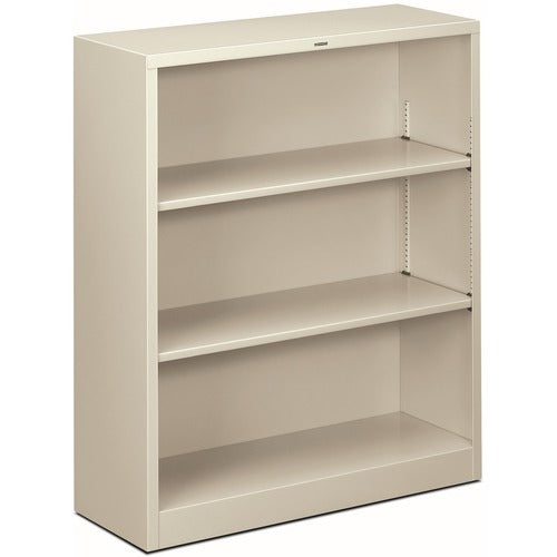 HON HONS42ABCQ Brigade Steel Bookcase | 3 Shelves | 34-1/2"W | Light Gray Finish