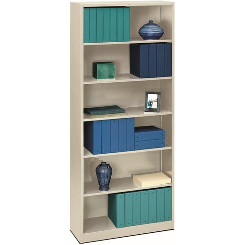 HON HONS82ABCQ Brigade Steel Bookcase | 6 Shelves | 34-1/2"W | Light Gray Finish