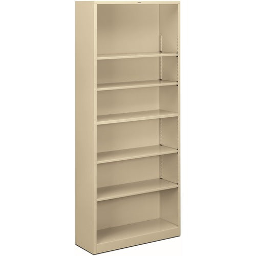 HON HONS82ABCL Brigade Steel Bookcase | 6 Shelves | 34-1/2"W | Putty Finish