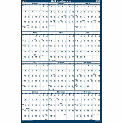 House of Doolittle HOD3961 Write-on Laminated Wall Planner