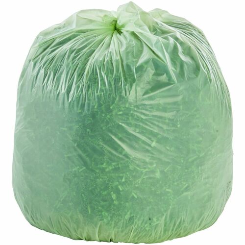 Stout STOE2430E85 Ecosafe Compostable Trash Bags - 13 Gal - 24" Width X 30" Length X 0.85 Mil (22 Micron) Thickness - Green - 45/Box