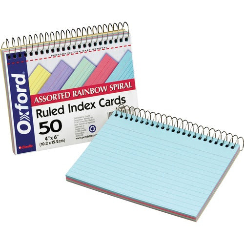 TOPS OXF40286 Oxford Spiral Bound Ruled Index Cards