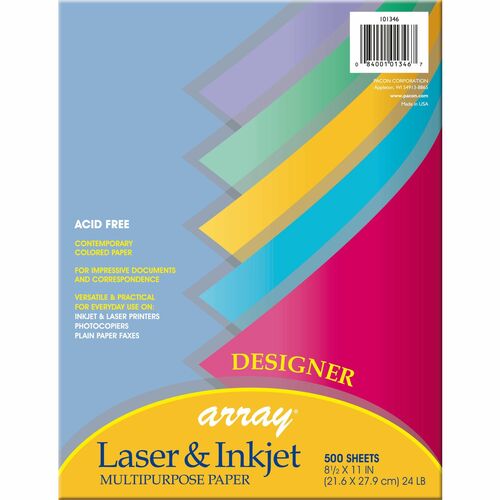 Pacon PAC101346 Array Bond Paper - Letter - 8.50" X 11" - 24 Lb Basis Weight - 10% Recycled Content - 500 / Ream - Assorted