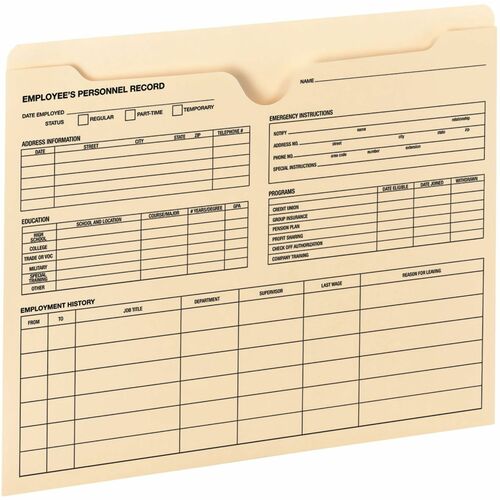 Smead SMD77100 Straight Tab Cut Letter Recycled File Jacket