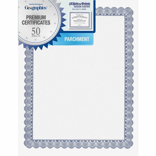 Geographics GEO20008 Conventnl Blue Printable Certificates