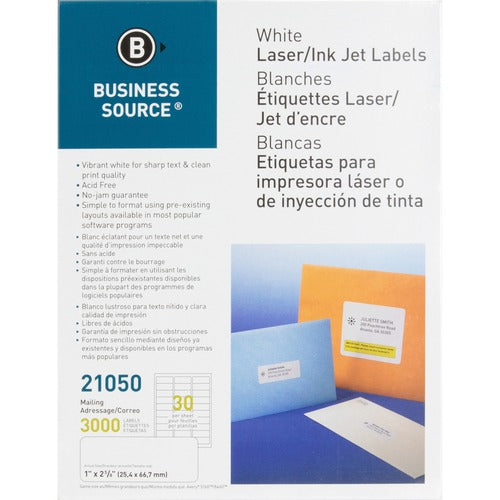 Business Source BSN21050 Bright White Premium-quality Address Labels