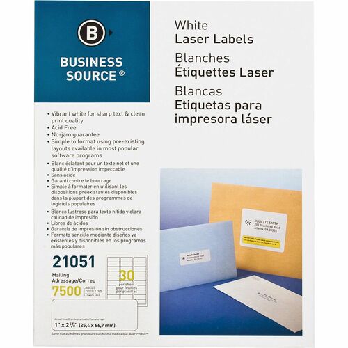 Business Source BSN21051 Bright White Premium-quality Address Labels
