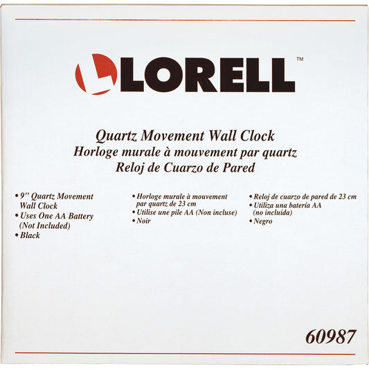 Lorell LLR60987 9" Round Wall Clock
