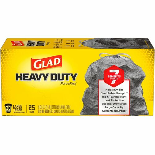 Glad CLO70359 ForceFlexPlus Large Drawstring Trash Bags
