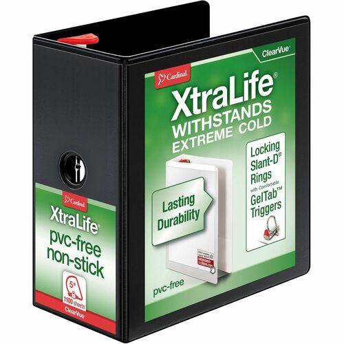 Cardinal® CRD26351CB Xtralife ClearVue Locking Slant-D Binder