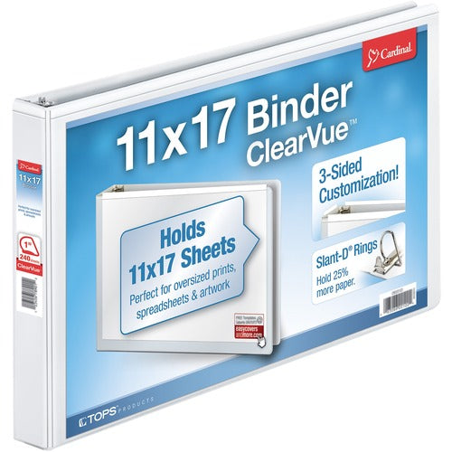 Cardinal® CRD22112CB ClearVue Overlay Tabloid D-Ring Binder