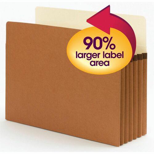 Smead SMD73240 SuperTab Straight Tab Cut Letter Recycled File Pocket